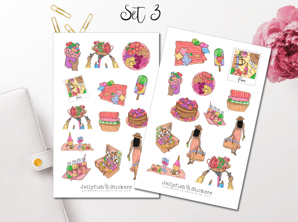 Girls Picnic Sticker Set